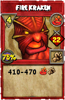 Wizard101 Fire spell card: Fire Kraken, Spell ID 14158
