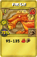 Wizard101 Fire spell card: Fire Cat, Spell ID 14164