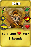 Wizard101 Life spell card: Sprite, Spell ID 14165