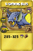 Wizard101 Storm spell card: Lightning Bats, Spell ID 14166