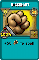 Wizard101 Sun spell card: Bigger Hit, Spell ID 14168