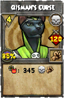 Wizard101 Death spell card: Qismah's Curse, Spell ID 14175
