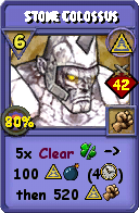 Wizard101 Myth spell card: Stone Colossus, Spell ID 14188