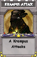 Wizard101 School 16 spell card: Krampus Attack, Spell ID 14191
