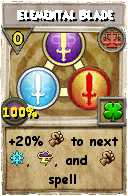 Wizard101 Balance spell card: Elemental Blade, Spell ID 14202