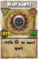Wizard101 Balance spell card: Black Mantle, Spell ID 14203