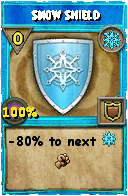 Wizard101 Ice spell card: Snow Shield, Spell ID 14209