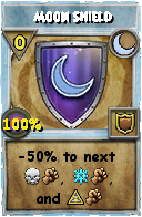 Wizard101 Moon spell card: Moon Shield, Spell ID 14223