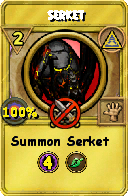 Wizard101 Myth spell card: Serket, Spell ID 14226