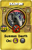 Wizard101 Myth spell card: Death Oni, Spell ID 14230