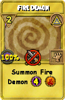 Wizard101 Myth spell card: Fire Demon, Spell ID 14231