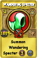 Wizard101 Myth spell card: Wandering Specter, Spell ID 14239