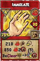 Wizard101 Fire spell card: Immolate, Spell ID 14241
