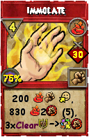 Wizard101 Fire spell card: Immolate, Spell ID 14242