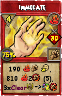 Wizard101 Fire spell card: Immolate, Spell ID 14243