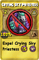 Wizard101 Myth spell card: Crying Sky Priestess, Spell ID 14248