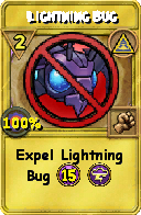 Wizard101 Myth spell card: Lightning Bug, Spell ID 14249