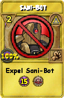 Wizard101 Myth spell card: Sani-Bot, Spell ID 14250
