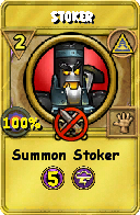Wizard101 Myth spell card: Stoker, Spell ID 14251