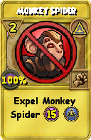 Wizard101 Myth spell card: Monkey Spider, Spell ID 14256