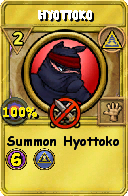 Wizard101 Myth spell card: Hyottoko, Spell ID 14259