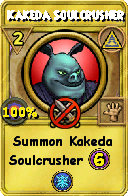 Wizard101 Myth spell card: Kakeda Soulcrusher, Spell ID 14261