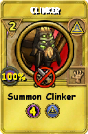 Wizard101 Myth spell card: Clinker, Spell ID 14263