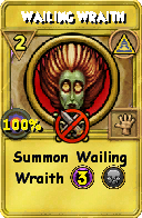 Wizard101 Myth spell card: Wailing Wraith, Spell ID 14267