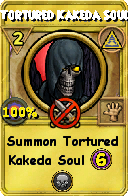 Wizard101 Myth spell card: Tortured Kakeda Soul, Spell ID 14270