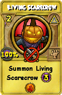 Wizard101 Myth spell card: Living Scarecrow, Spell ID 14271
