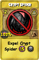 Wizard101 Myth spell card: Crypt Spider, Spell ID 14272