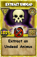 Wizard101 Myth spell card: Extract Undead, Spell ID 14273
