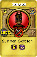 Wizard101 Myth spell card: Skratch, Spell ID 14277