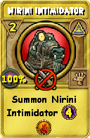 Wizard101 Myth spell card: Nirini Intimidator, Spell ID 14279