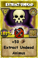 Wizard101 Myth spell card: Extract Undead, Spell ID 14283