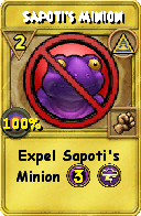 Wizard101 Myth spell card: Sapoti's Minion, Spell ID 14284