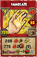 Wizard101 Fire spell card: Immolate, Spell ID 14292