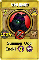 Wizard101 Myth spell card: Udo Enoki, Spell ID 14297