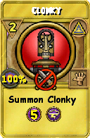 Wizard101 Myth spell card: Clonky, Spell ID 14305