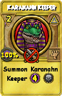 Wizard101 Myth spell card: Karanahn Keeper, Spell ID 14307