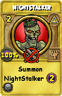 Wizard101 Myth spell card: NightStalker, Spell ID 14309