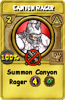 Wizard101 Myth spell card: Canyon Rager, Spell ID 14311