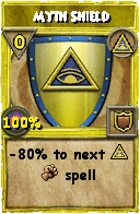 Wizard101 Myth spell card: Myth Shield, Spell ID 14312
