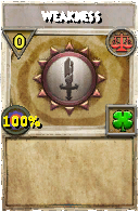 Wizard101 Balance spell card: Weakness, Spell ID 14316