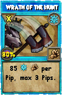 Wizard101 Ice spell card: Wrath of the Hunt, Spell ID 14318