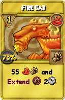 Wizard101 Fire spell card: Fire Cat, Spell ID 14319