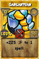 Wizard101 Sun spell card: Gargantuan, Spell ID 14325