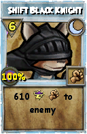 Wizard101 Moon spell card: Shift Black Knight, Spell ID 14327
