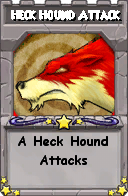 Wizard101 School 16 spell card: Heck Hound Attack, Spell ID 14338