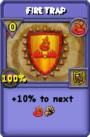 Wizard101 Fire spell card: Fire Trap, Spell ID 14341